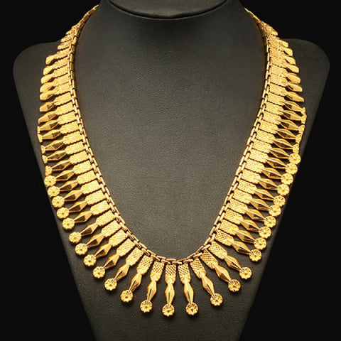 Trendy Noble Solid Gold Geometric Tassel Necklace For Women