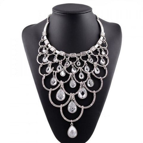 Vintage Faux Crystal Necklace For Women